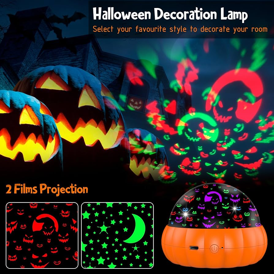 Amazon.com: Halloween Pumpkin Night Light Projector for Kids